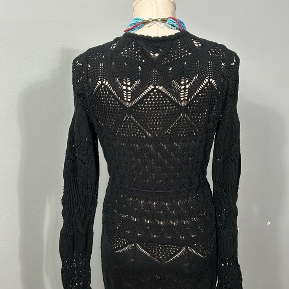 Etcetera Cotton Crochet Black Midi Dress size M - EUC - Picture 7 of 17
